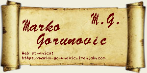 Marko Gorunović vizit kartica
